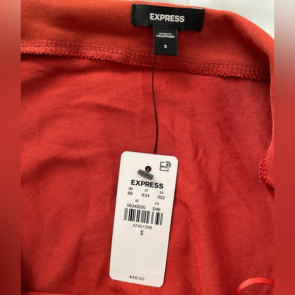 Express Rust Ruched Blouse - Picture 5 of 6